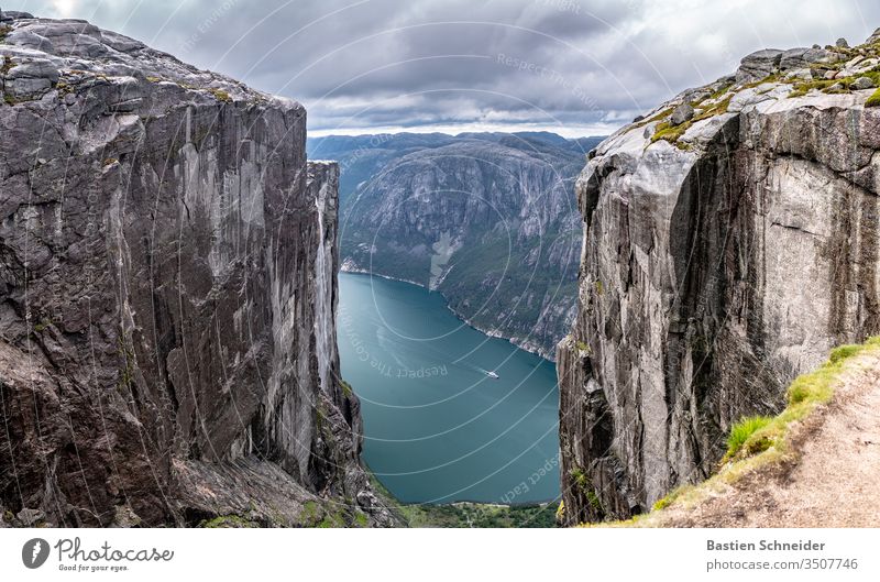 The wonderful Kjerag at Lysebotn in Norway Day Cliff kjerag vacation Relaxation Black Europe Scandinavia Vacation in Norway Fjord Air Water Sky Clouds Horizon