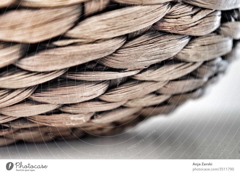 Close-up of a wicker basket Basket Plaited Decoration Brown