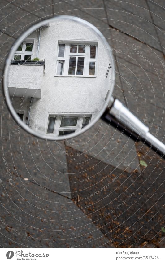 House facade in the rear view mirror of a scooter Gloomy Architecture Building Manmade structures Hip & trendy Historic Vacation & Travel Tourism City trip