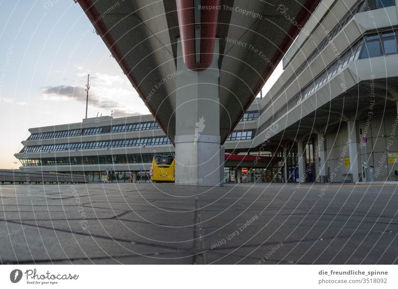 Airport Tegel TXL Airport Berlin-Tegel Evening Sky Light Aviation Airplane Bus Vacation & Travel Dynamics Airplane takeoff Travel photography Flying voyage