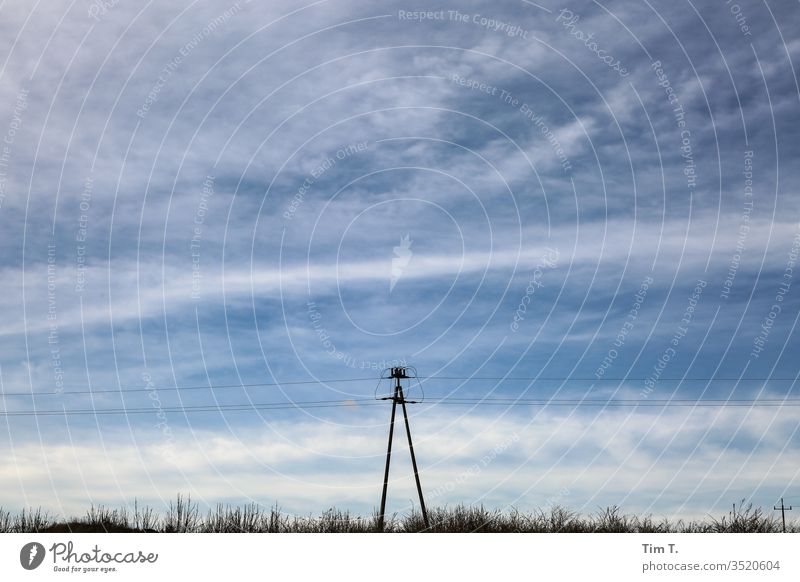 country Sky Electricity pylon electricity Landscape Energy industry Blue Transmission lines Cable Clouds Field Summer