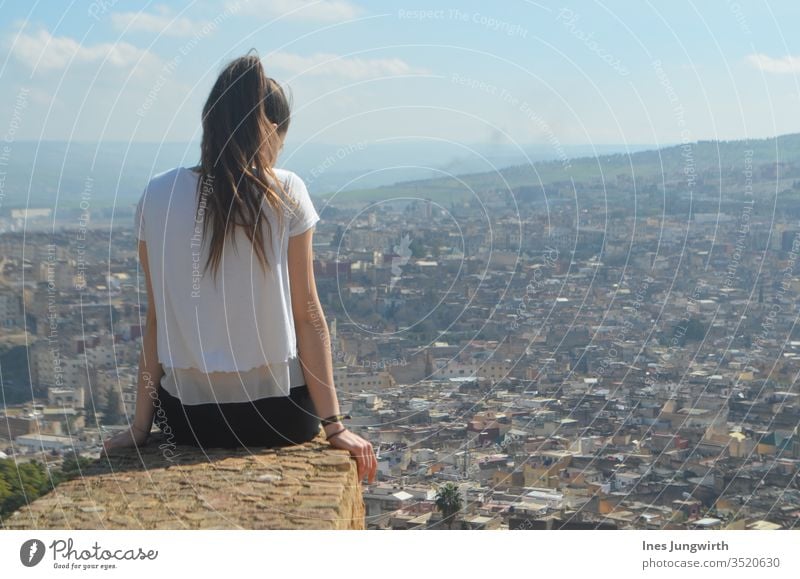 View over Fes, Morroco Fez Morocco Africa Vantage point vantage point Colour photo Exterior shot Day Vacation & Travel Town House (Residential Structure) built