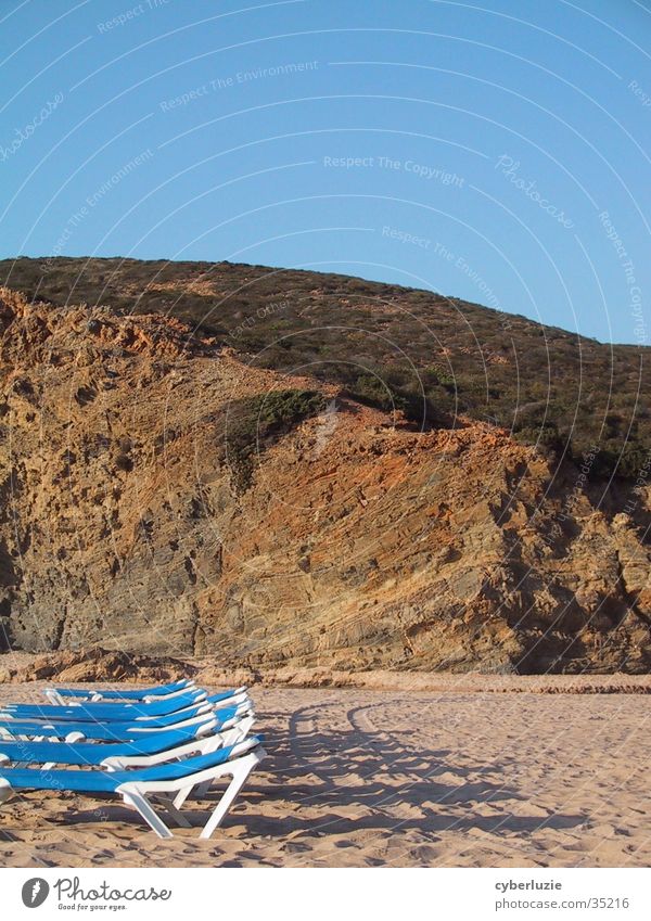 on the beach Beach Portugal Europe Lie Sand Blue Rock