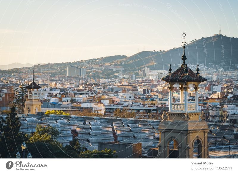 Barcelona city buildings at the afternoon afternoon light architectonic architectural architecture background barcelona barcelona city buildings building facade