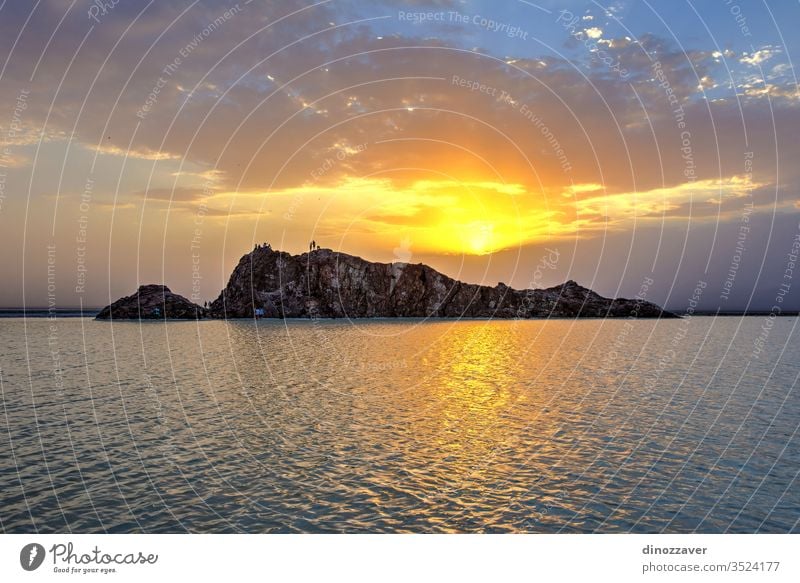 Danakil salt flats in sunset, Ethiopia nature danakil dallol sand ethiopia sky water africa travel landscape desert sea national hot lake rock morning seascape