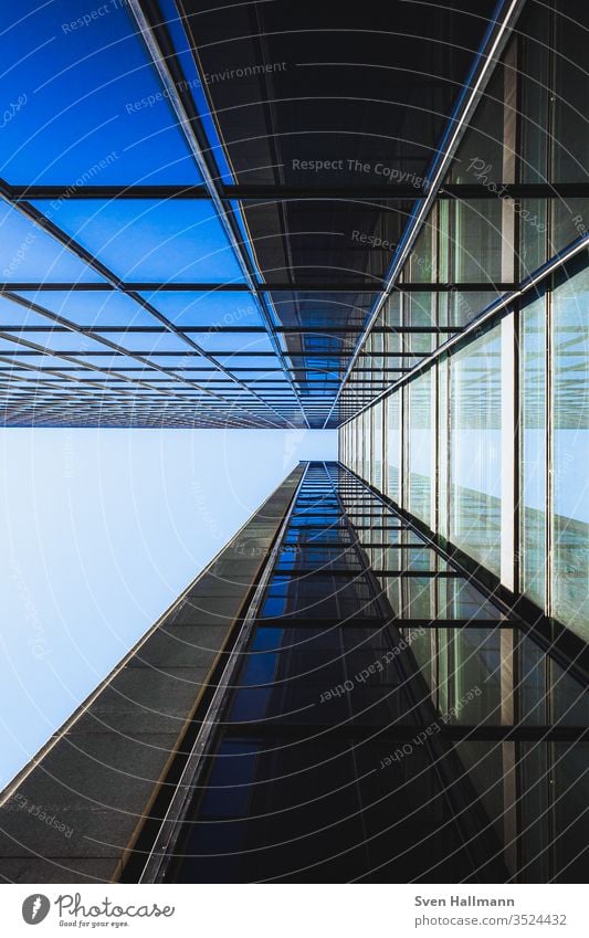 looking up Architecture Modern Facade Exterior shot Reflection Abstract Window Subdued colour Sky Building Tourist Attraction Shadow Structures and shapes