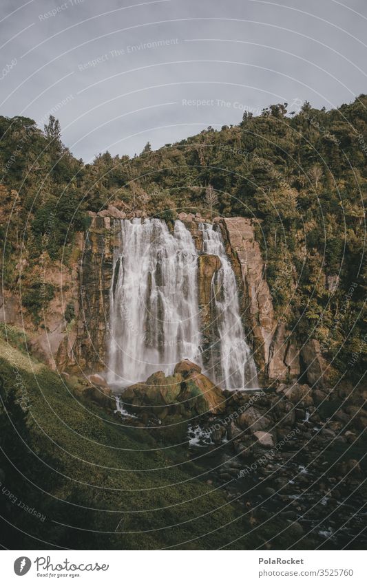 #As# Water falling Waterfall waterfall neckline New Zealand New Zealand Landscape jungles Nature Love of nature Experiencing nature Colour photo Exterior shot