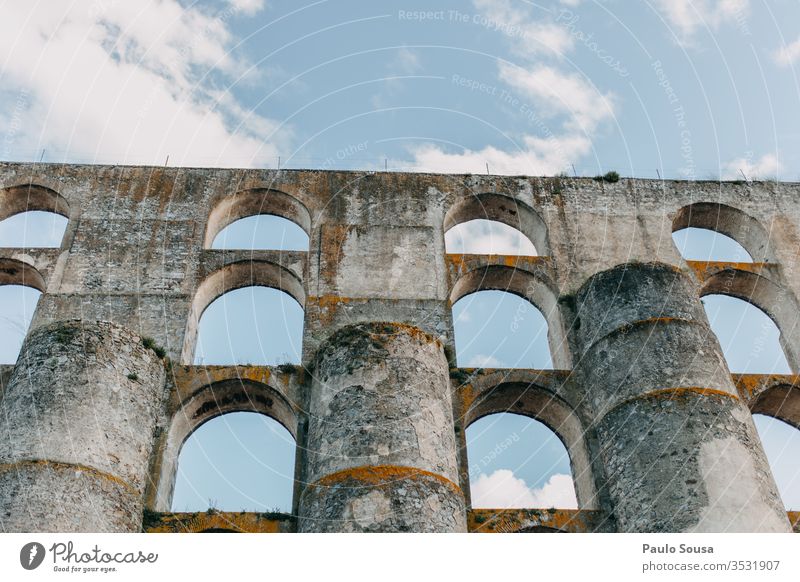 Old aqueduct Aqueduct UNESCO World heritage UNESCO World Heritage Site Portugal Alentejo Elvas Vacation & Travel Tourism Exterior shot landmark Colour photo