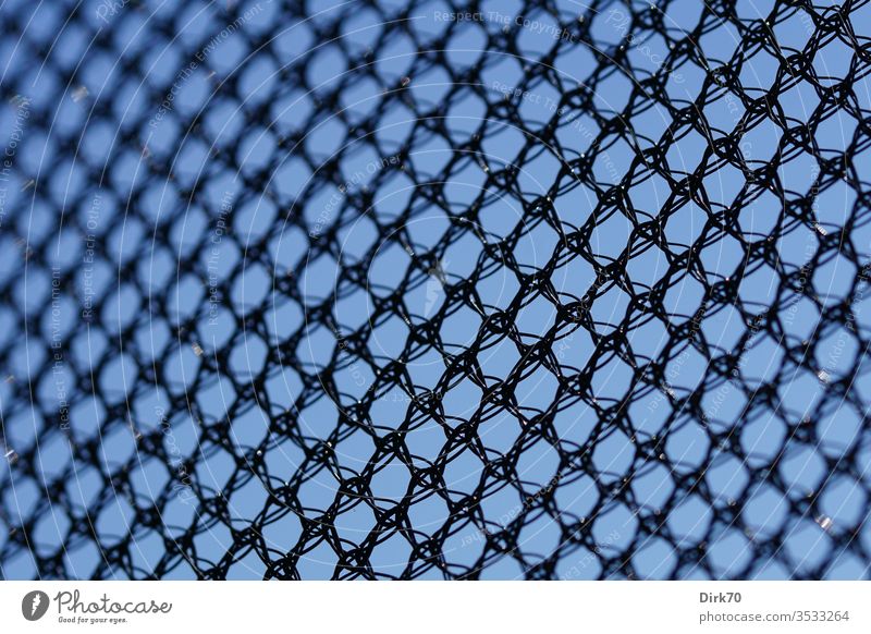 Network - safety net of a trampoline, detailed view Reticular cross-linked little story knitted goods Plastic plastic Protection Shielding Colour photo Deserted