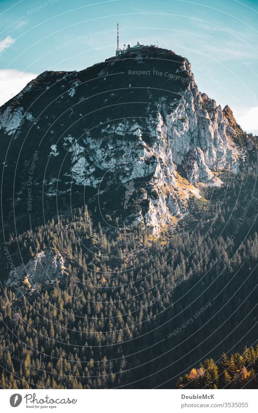 The summit of the Wendelstein of the Bavarian Alps with transmitter and observatory mountain Mountain Sky Blue Rock Peak Landscape Nature Exterior shot