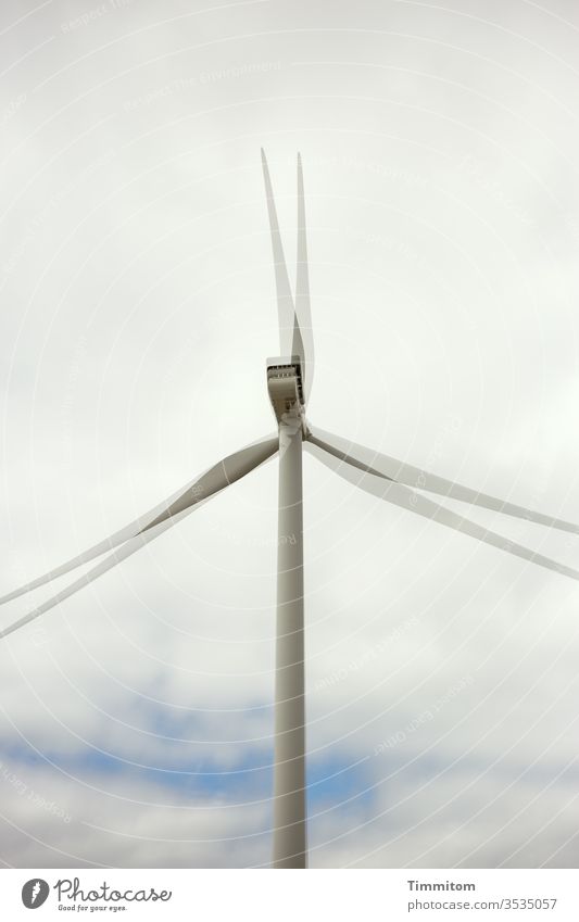 Windmill - Slow Motion Pinwheel Wind energy plant Energy Energy industry Renewable energy Sky Clouds Blue White Wind turbine blade Double exposure Grand piano