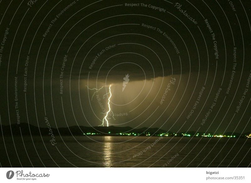 midnight flash Night Lightning Long exposure Thunder and lightning beach lightning Sky