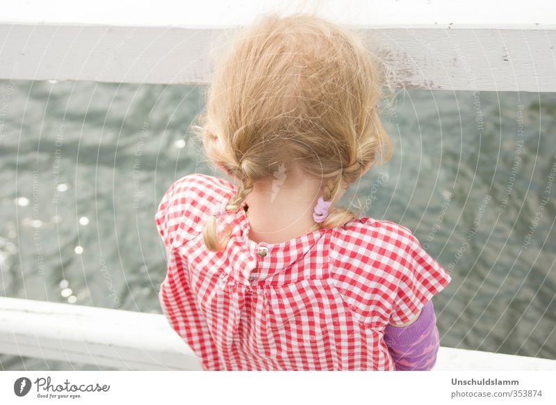 Looking for Poseidon Vacation & Travel Summer vacation Human being Child Girl Infancy Life Head 1 3 - 8 years Water Waves Baltic Sea Ocean Hair and hairstyles