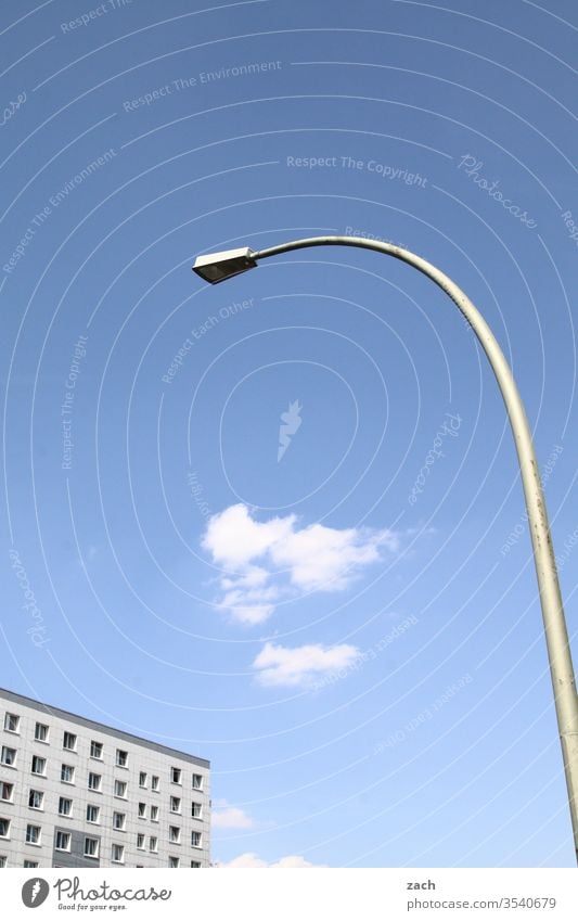 Scene from residential house and street lighting Berlin Blue Town House (Residential Structure) Architecture Modern Apartment Building Flat (apartment) Sky