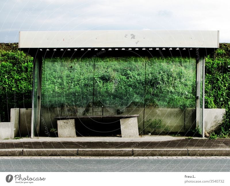 The bus stop was not at all well, her bench was already close to collapse. Transport Village Colour photo Bus stop Public transit Exterior shot Out of service