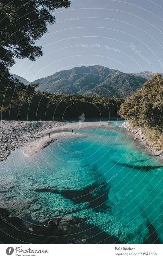 #As# Yes So Blue Blue Blue New Zealand New Zealand Landscape Lake Lakeside River Brook Colour photo Exterior shot Mountain Water Deserted Environment