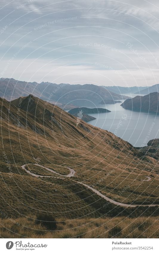 #As# long way down New Zealand New Zealand Landscape Wanaka Lanes & trails off Bend Hiking hike outdoor ascent Nature Exterior shot Colour photo Mountain