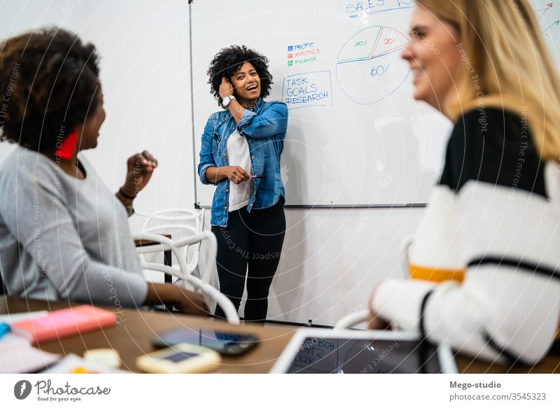 Manager woman leading a brainstorming meeting. planning business manager research employee occupation cooperation conference leadership professional