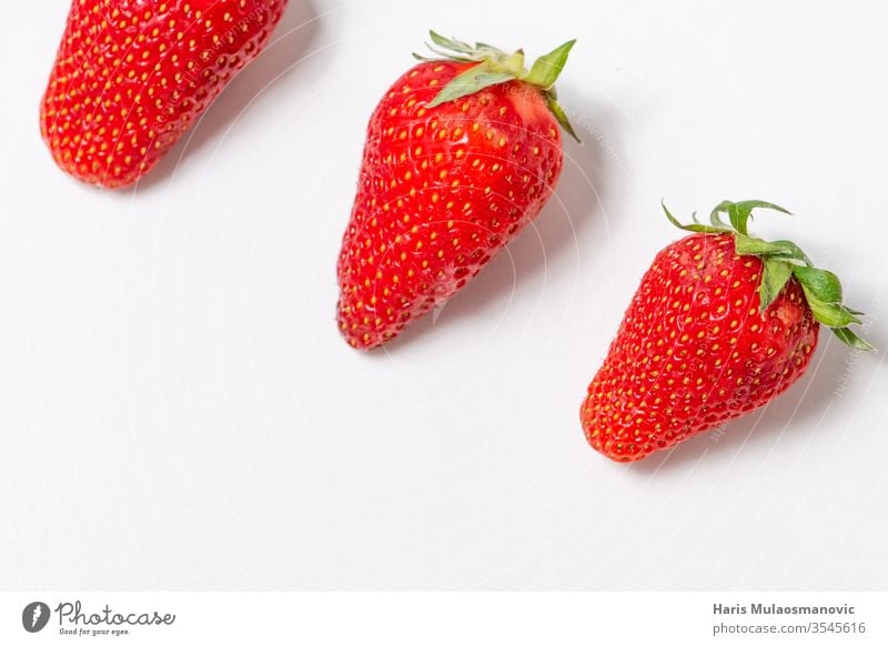 Strawberries isolated on white background with copy space berry bowl closeup delicious dessert diet food fresh fruit fruit day green grow healthy ingredient