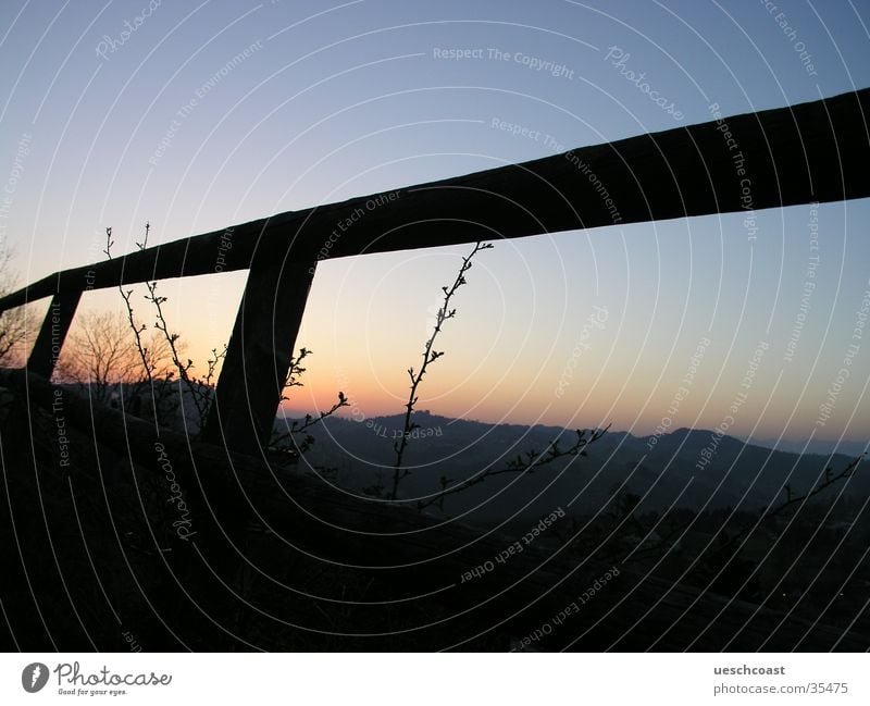 Hague in Appenzell Wood Sunrise Border Twilight Back-light Cold Horizontal Canton Appenzell Mountain Morning Wooden board