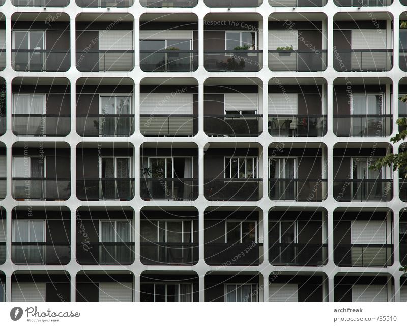 Paris Square Balcony Facade Architecture Modern Gloomy