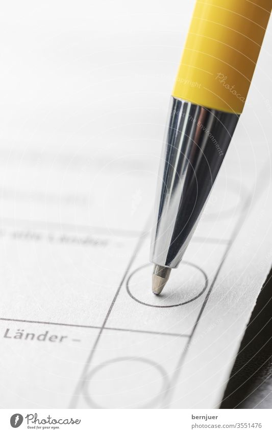 Close-up of a pencil on the ballot ballot papers Paper Vote Pencil choice background White Papers segregated Write Government policy Right political Democracy