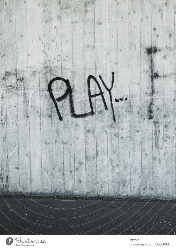 Play play Graffiti Bridge Under the Bridge Deserted Bridge pier Colour photo Exterior shot Under a bridge Concrete Light Highway Steel Sky Manmade structures