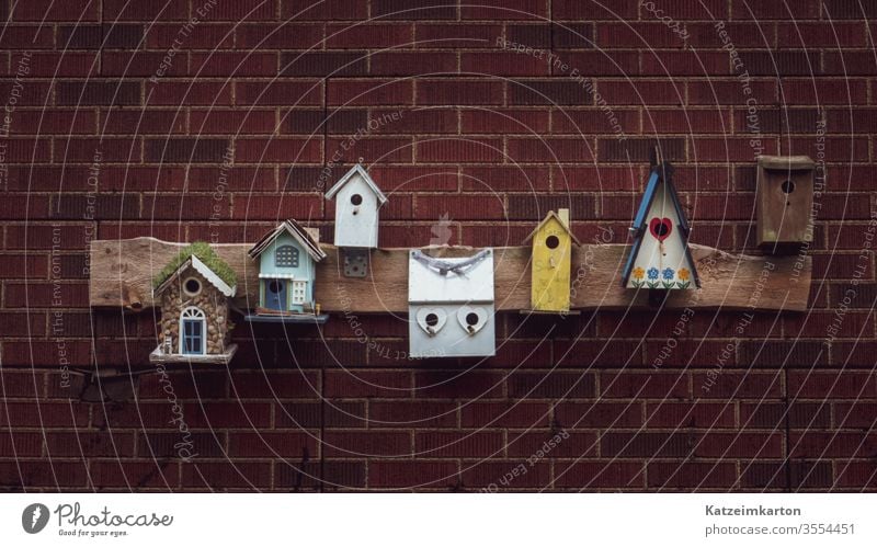 Bird houses garden decoration Garden Birdhouse House (Residential Structure) Housing Decoration decorative Gardening House building Wall (building) Brick