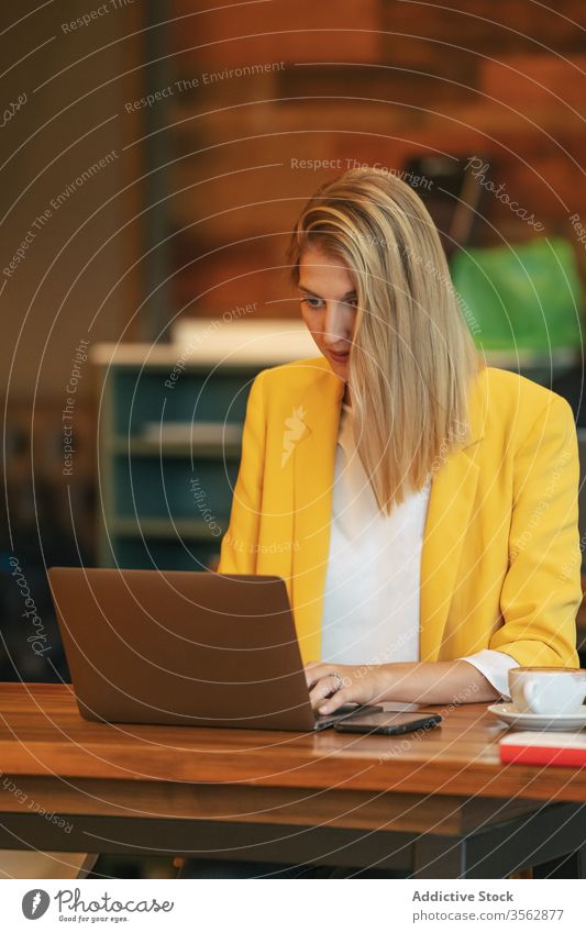 Pensive executive woman working on laptop businesswoman office pensive communication female using entrepreneur online employee computer positive manager