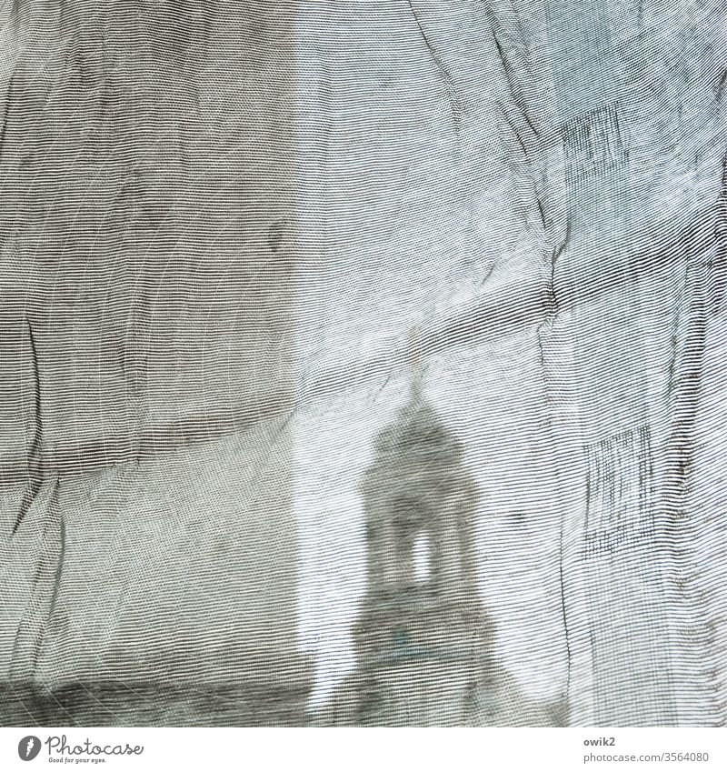 Flowing fabric Dresden Frauenkirche Wall (building) Tarp Construction site Transparent hazy blurred background Shallow depth of field Landmark