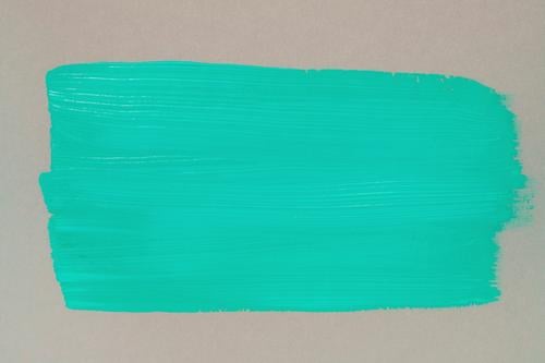 turquoise colour on grey background Colour Brush strokes surface centred Copy Space paint Painting (action, artwork) variegated Creativity Design Paintbrush