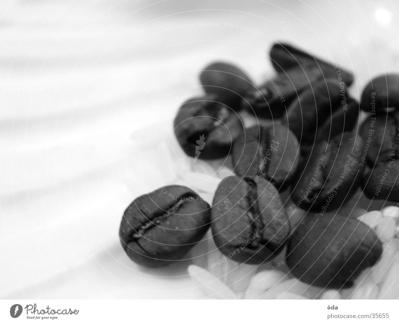 rice with beans Beans Sense of taste Nutrition Macro (Extreme close-up) Close-up Coffee Rice Food Black & white photo Aromatic