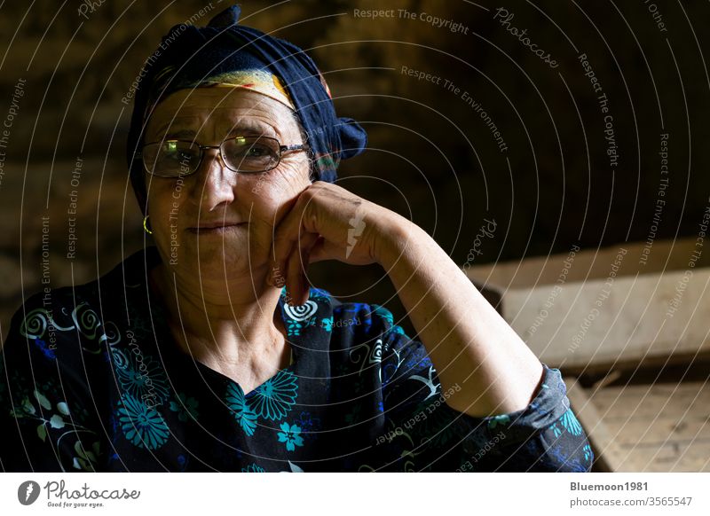 Close up portrait of an elderly Muslim woman Woman life old middle age confident lifestyle female people stylish culture ethnicity folk custom close-up nomadic