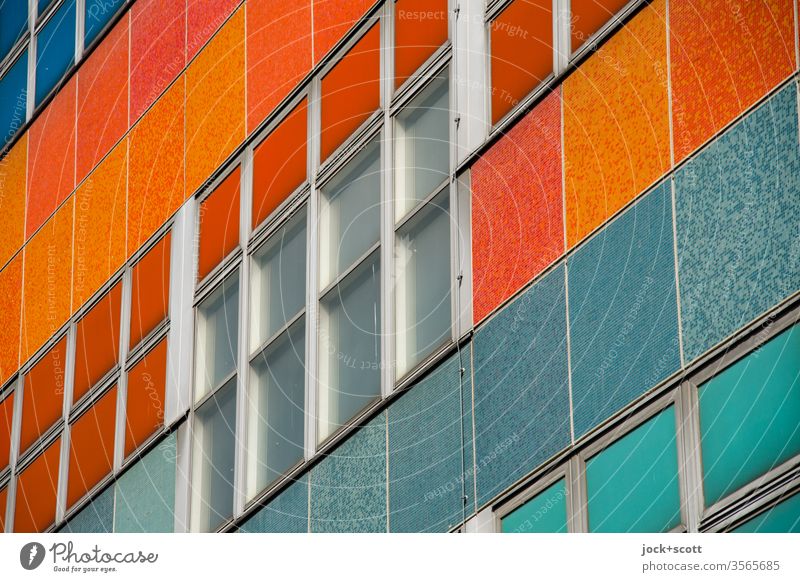 former Centrum Warenhaus Pattern Detail Quality Retro Window Facade Friedrichshain Shopping center GDR Socialism Structures and shapes Abstract Classical modern