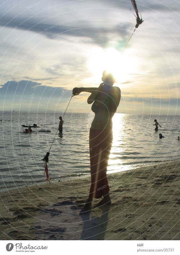 Thailand Woman Back-light Asia Beach Elegant Ocean