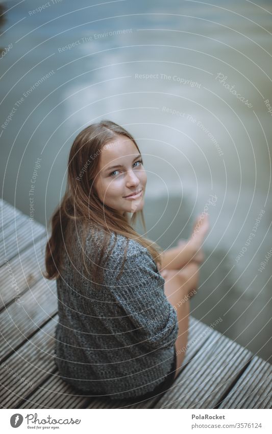 #A10# Summer day XIV waiting Wait sedentary Sunlight portrait Calm Contentment Colour photo Feminine Adults Human being Exterior shot smile Grass nature lovers