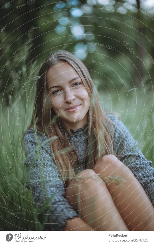 #A10# Summer day XVIII Woman Sit out Nature To enjoy relax Relaxation Park green nature lovers Meadow Grass smile Young woman Youth (Young adults) Exterior shot