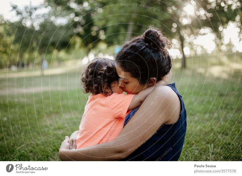 Mother hugging Daughter Mother's Day motherhood Motherly love Child Love Together togetherness Lifestyle Bonding care Summer Happiness Joy Happy