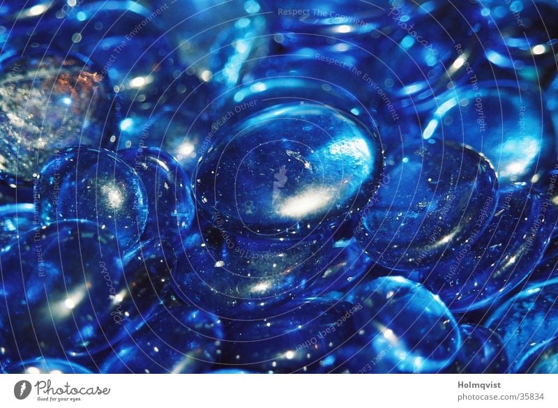 Blue Stones Cold Round Pebble Background picture Macro (Extreme close-up) Close-up Minerals Decoration Glass Smoothness Transparent