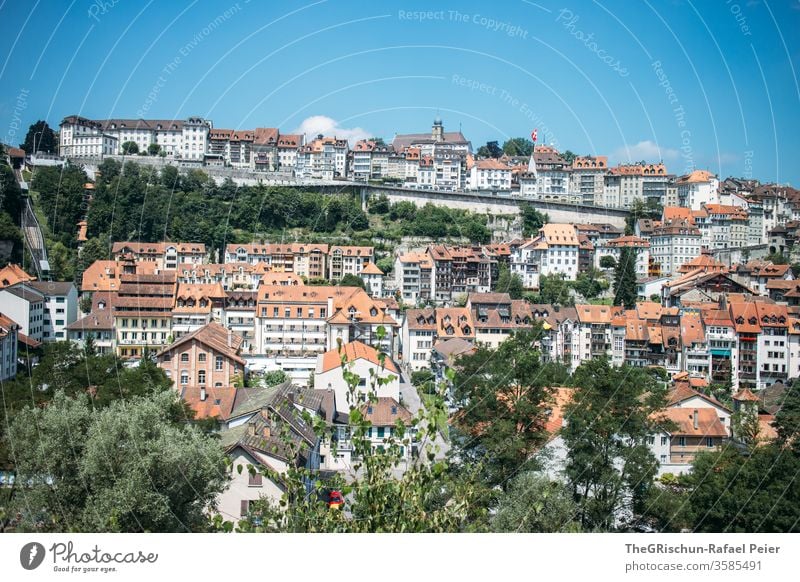 Fribourg Switzerland - View of houses Freiburg Housefront Manmade structures Europe Downtown Architecture Town Tourist Attraction house cell Tourism Old town