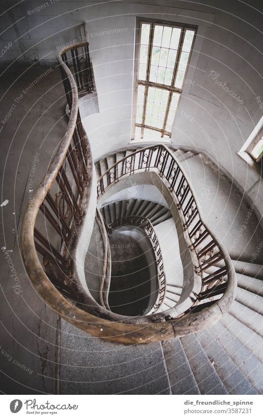 old staircase I Staircase (Hallway) Stairs Old lost places rail Window Architecture Deserted Wall (building) Banister House (Residential Structure)