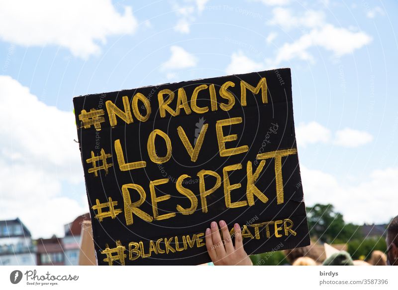 blacklivesmatter. Demonstration in Cologne against racism and police violence. The trigger was the black George Floyd, who died by police violence Racism