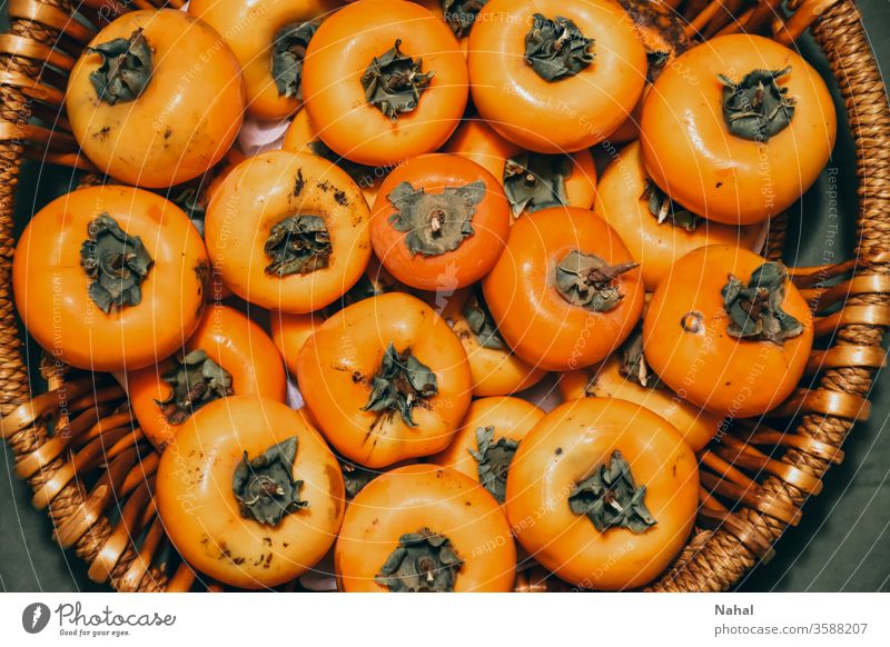 basket of Persimmons fruit persimmon Basket winter fruit basket of fruit