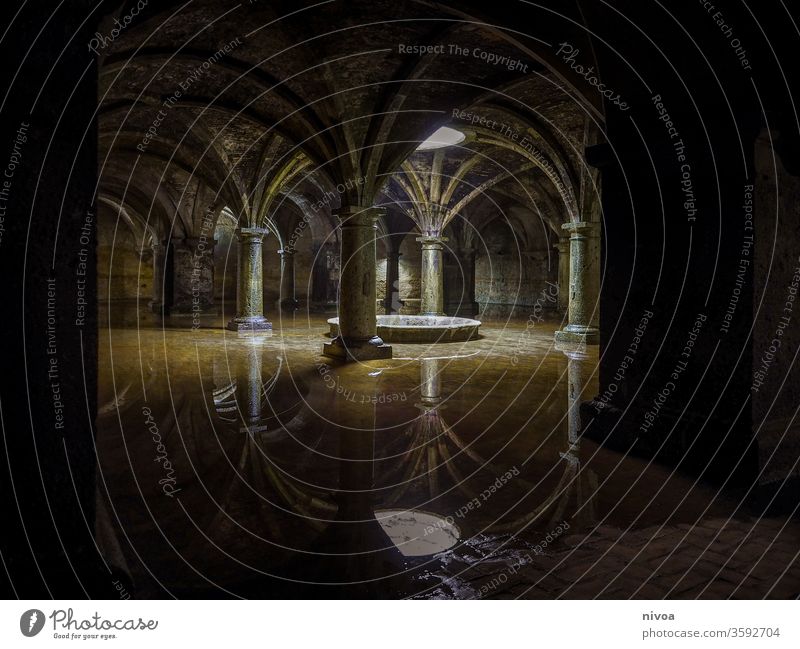 Portuguese cistern El Jadida Cistern marocco Water reflection Colour photo Water tank Architecture Reflection Deserted Day Building Manmade structures Pillar