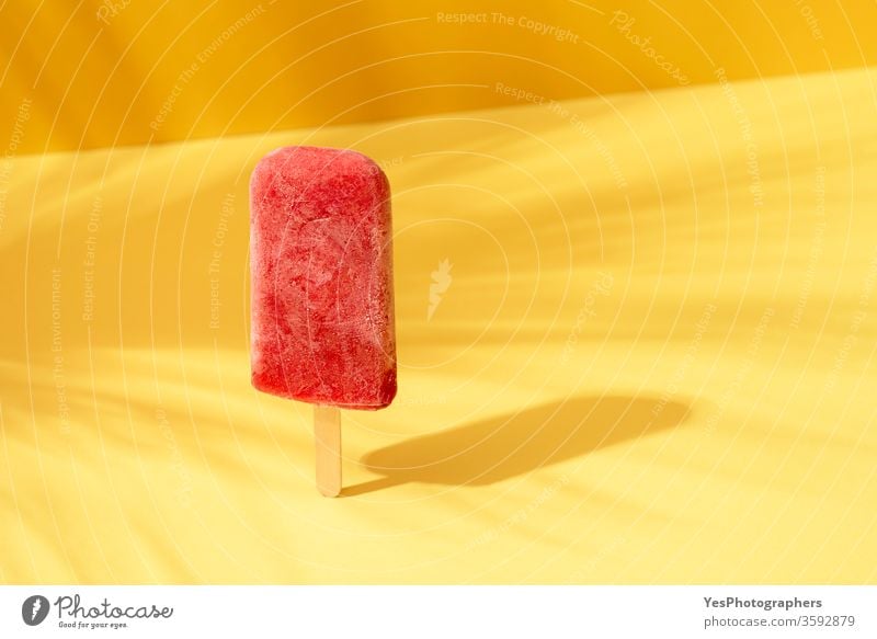 Strawberry ice cream popsicle. Fruit ice cream on a stick 1 bright copy space delicious dessert detox diet exotic flavor food freeze frozen fruit  ice cream