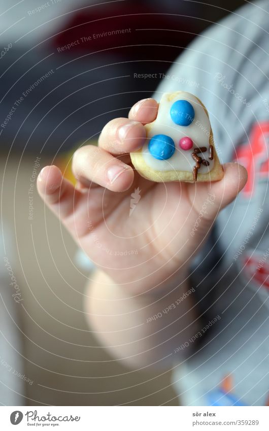 cheese Food Candy Nutrition Eating Human being Child Toddler Infancy Hand 1 Delicious Heart-shaped To hold on Colour photo Multicoloured Close-up Detail