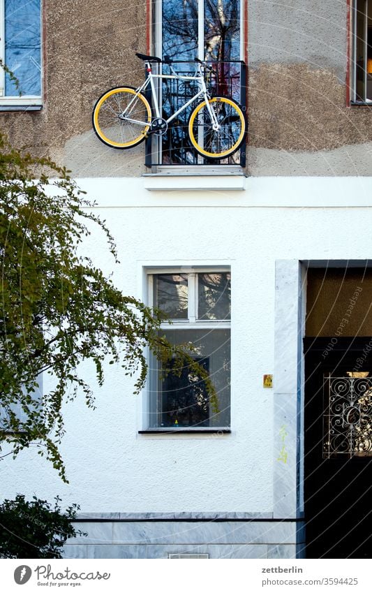 Bicycle parking space hang Architecture Hang up hanger anti-theft protection Bicycle lot bicycle theft bicycle parking space on the outside Berlin city spring