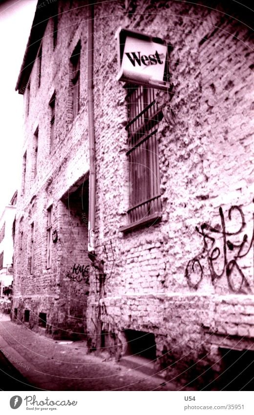 Structure OST House (Residential Structure) Facade Building for demolition Architecture cigarette advertising Black & white photo Berlin