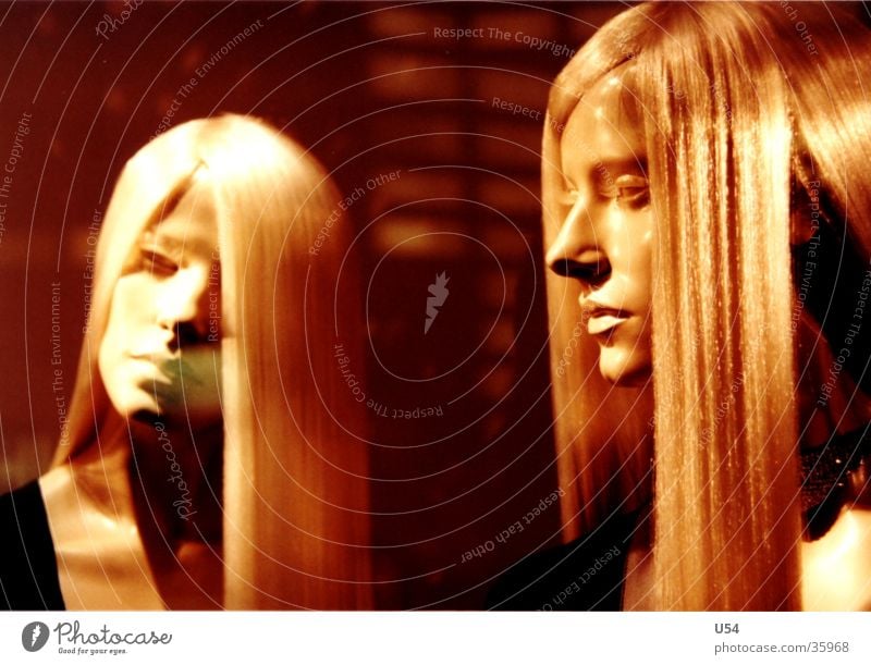 Sisters #2 Blonde Model Obscure Hair and hairstyles Placed Doll Face Statue Fashion