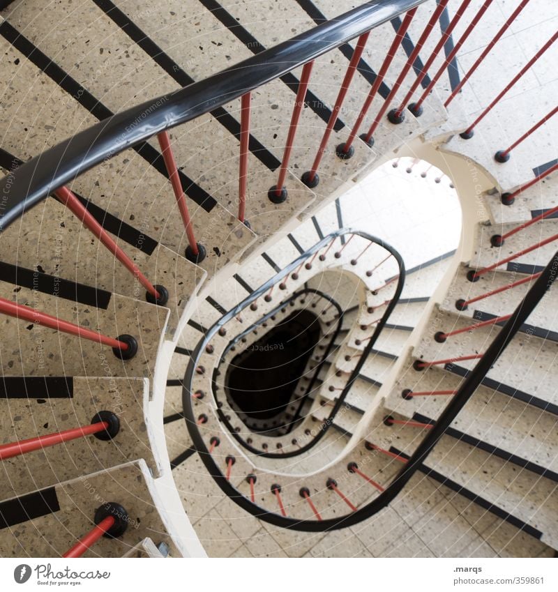 descent Style Stairs Staircase (Hallway) Banister Sign Perspective Deep Interior design Spiral Oval Round Colour photo Interior shot Deserted Bird's-eye view